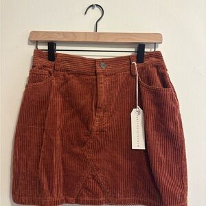 Sanctuary Corduroy Mini Skirt — Rust Orange